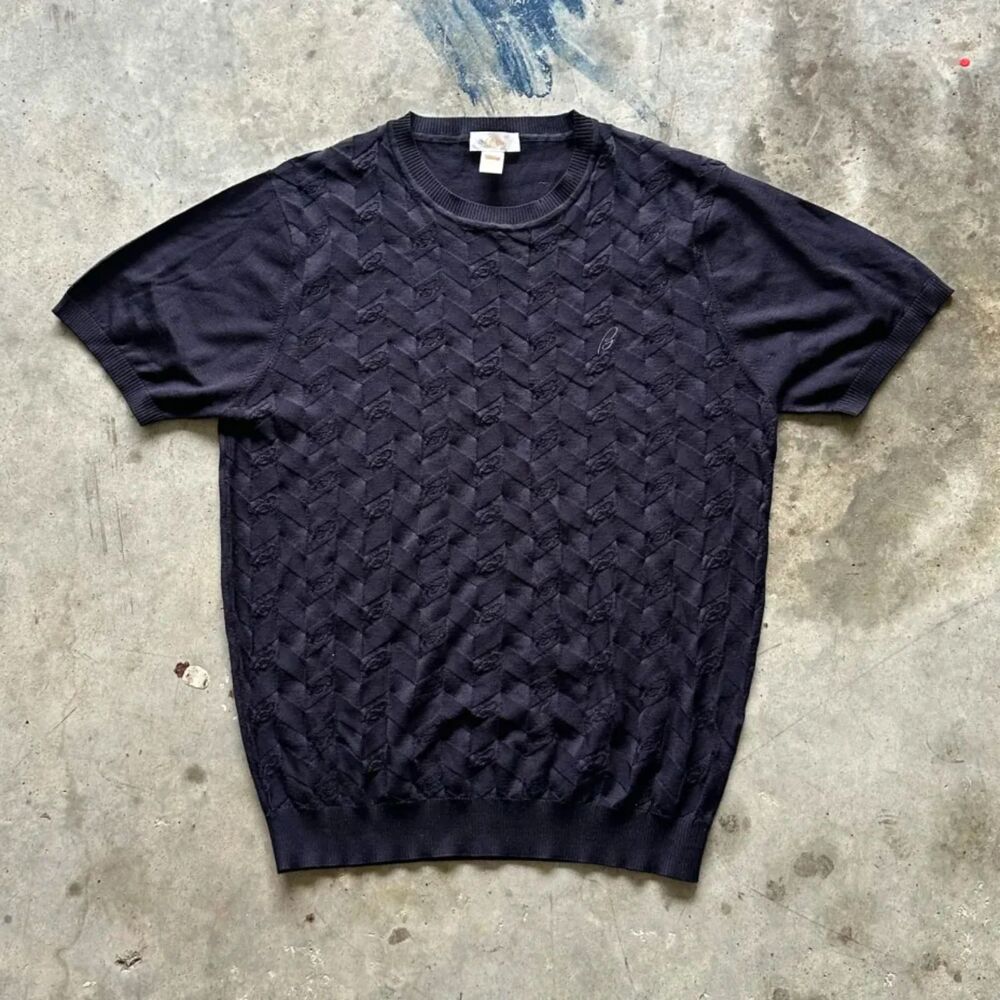 Vintage Brioni Textured Sweater Shirt Silk Blend Size Large